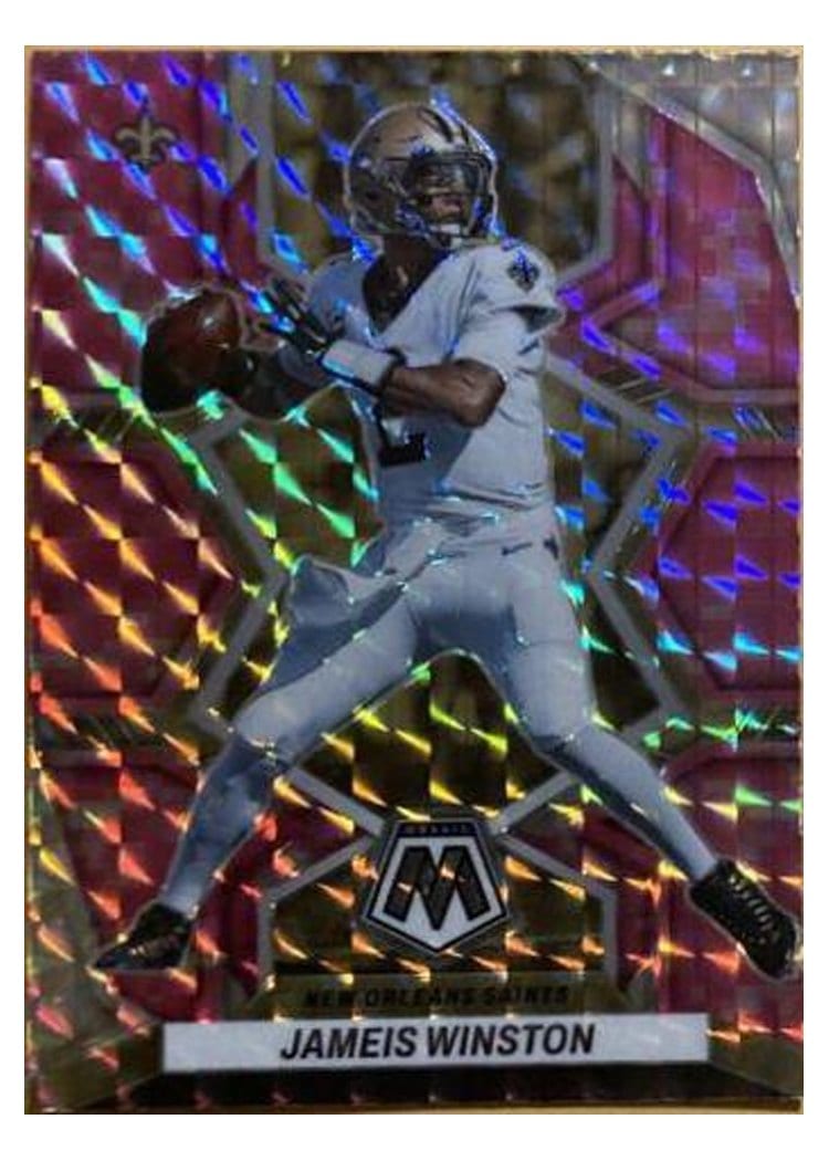 2022 Panini Mosaic Base Set Jameis Winston Pink Swirl #215 card