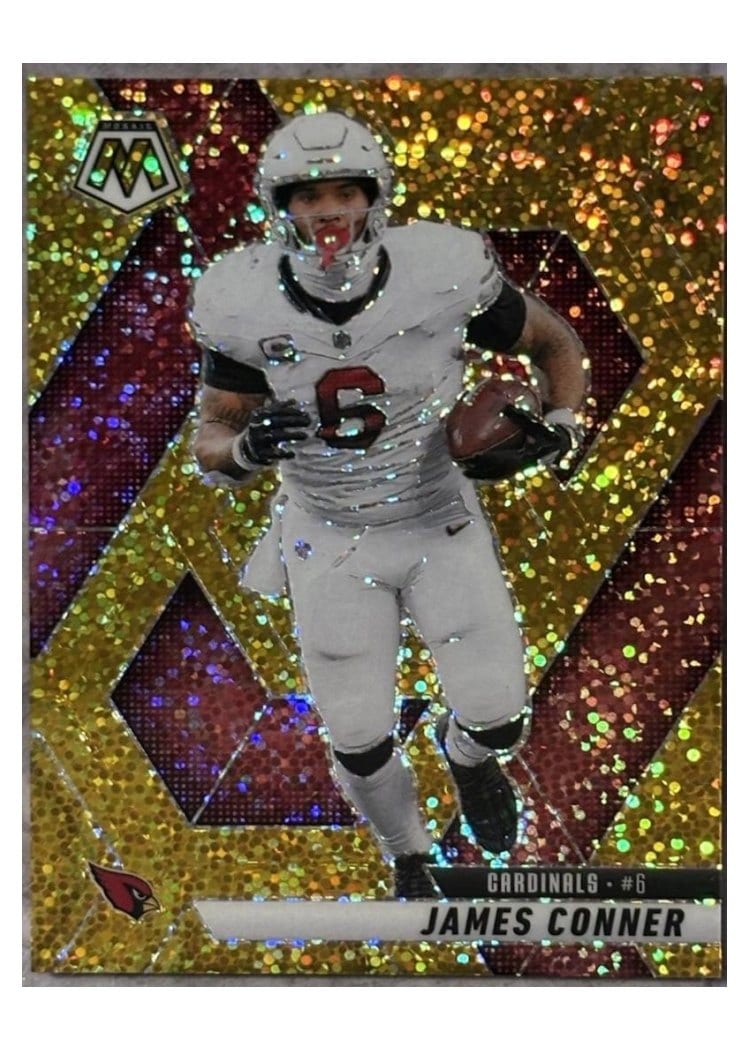 2025 Panini Mosaic Base Set James Conner Gold Sparkle #227 card