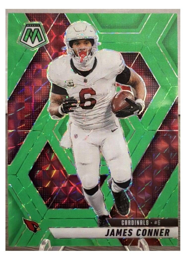 2025 Panini Mosaic Base Set James Conner Green Fluorescent #227 card