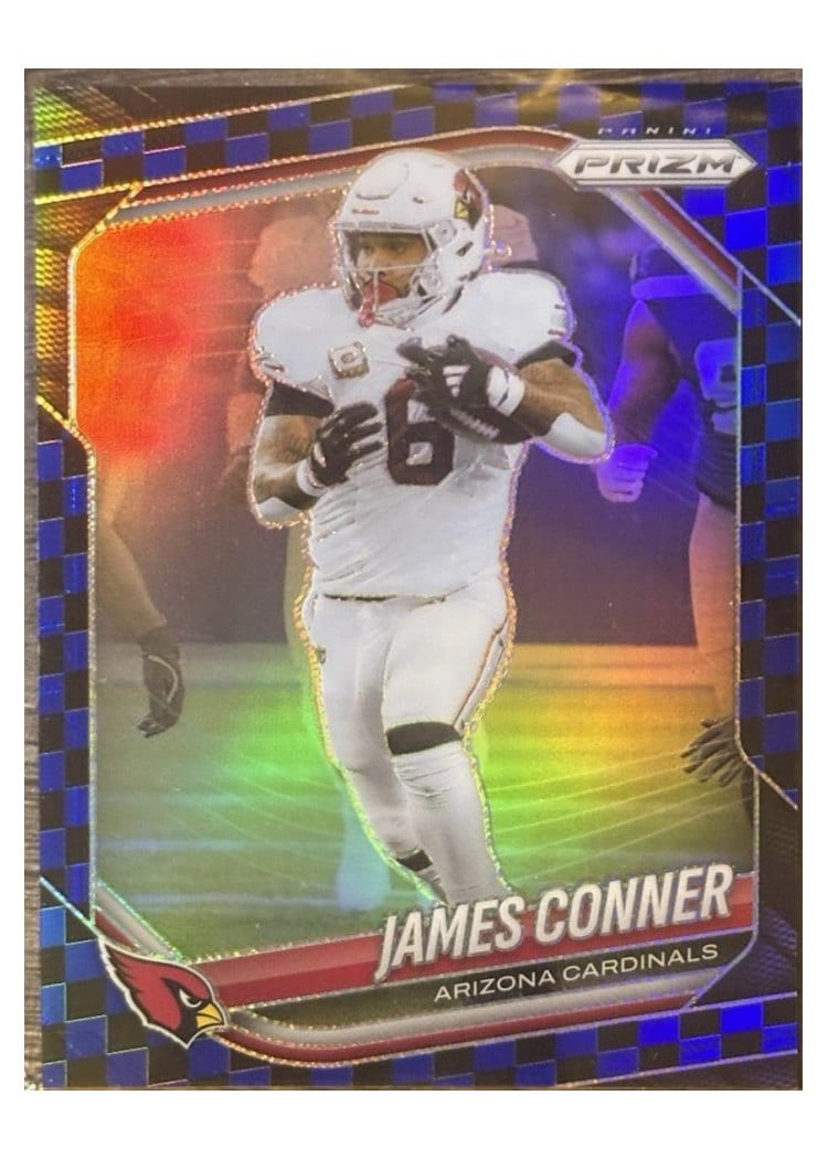2025 Panini Prizm Base Set James Conner Black Blue Checker #171 card