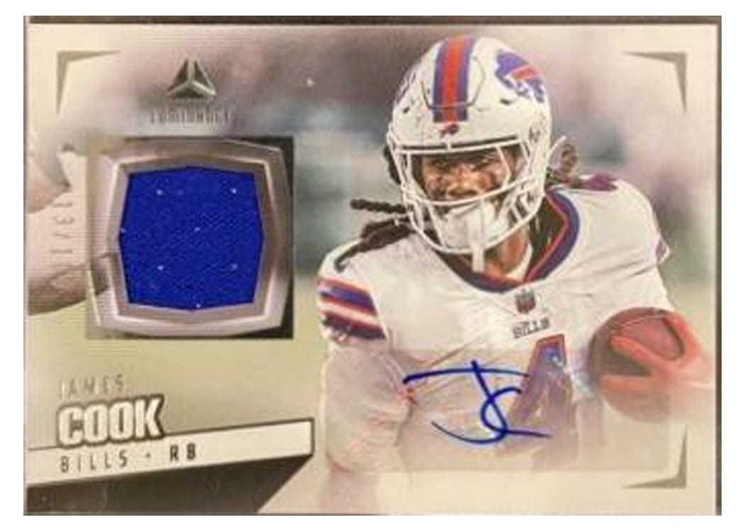 2024 Panini Luminance Autograph Jerseys James Cook #AJ-JCK card