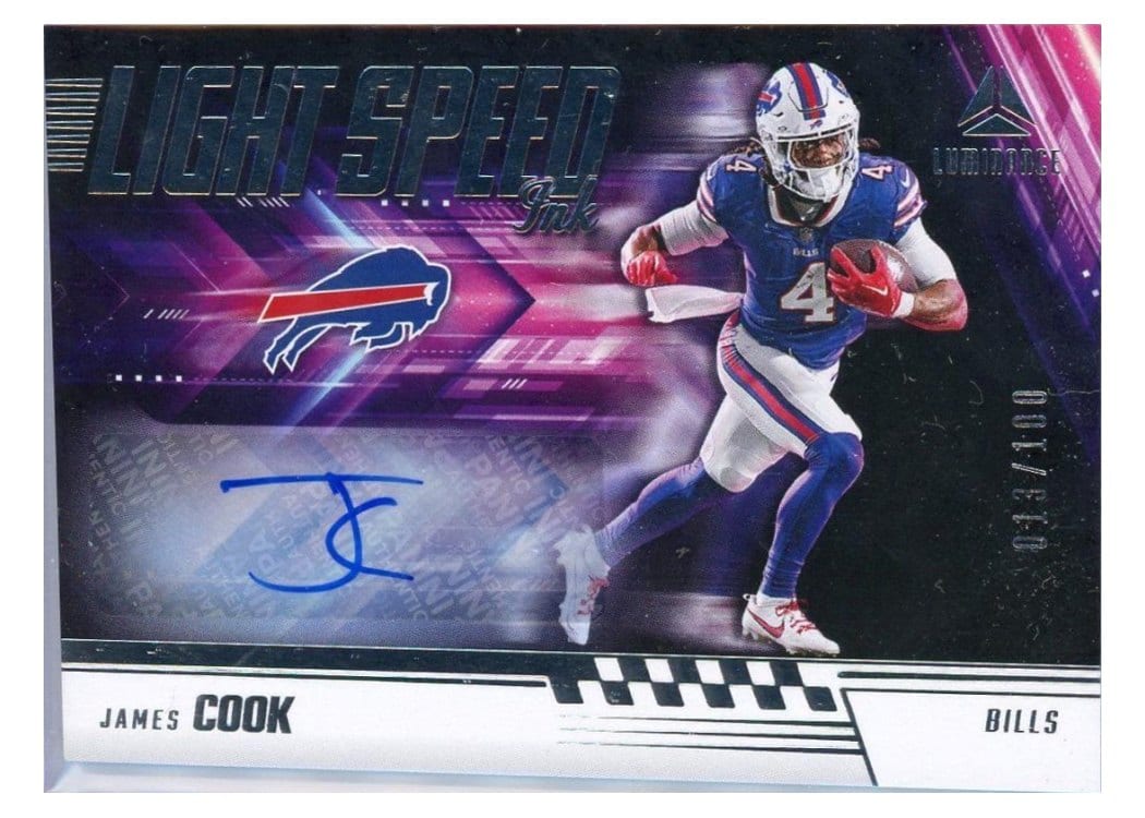 2024 Panini Luminance Light Speed Ink James Cook #LSI-JCK card
