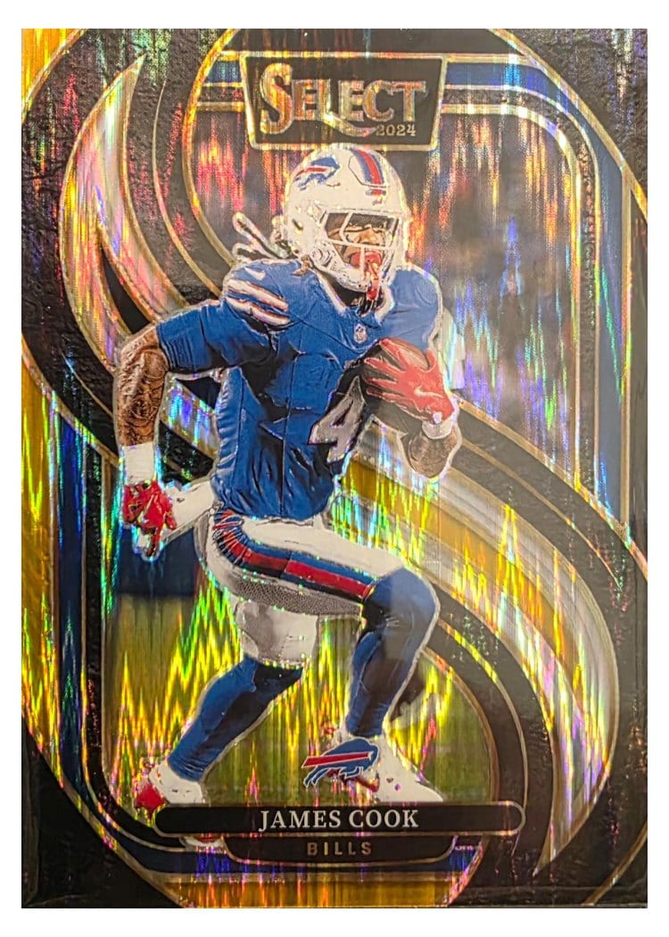 2024 Panini Select Base Set James Cook Black Gold Prizm Shock #167 card