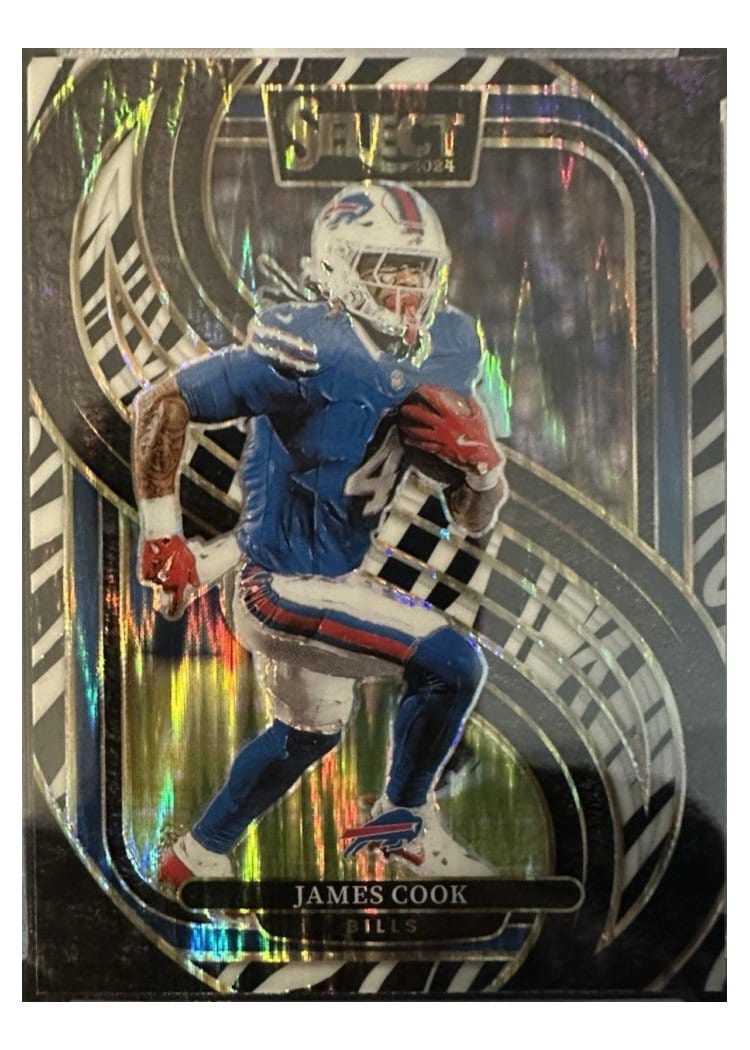 2024 Panini Select Base Set James Cook Zebra Prizm Shock #167 card