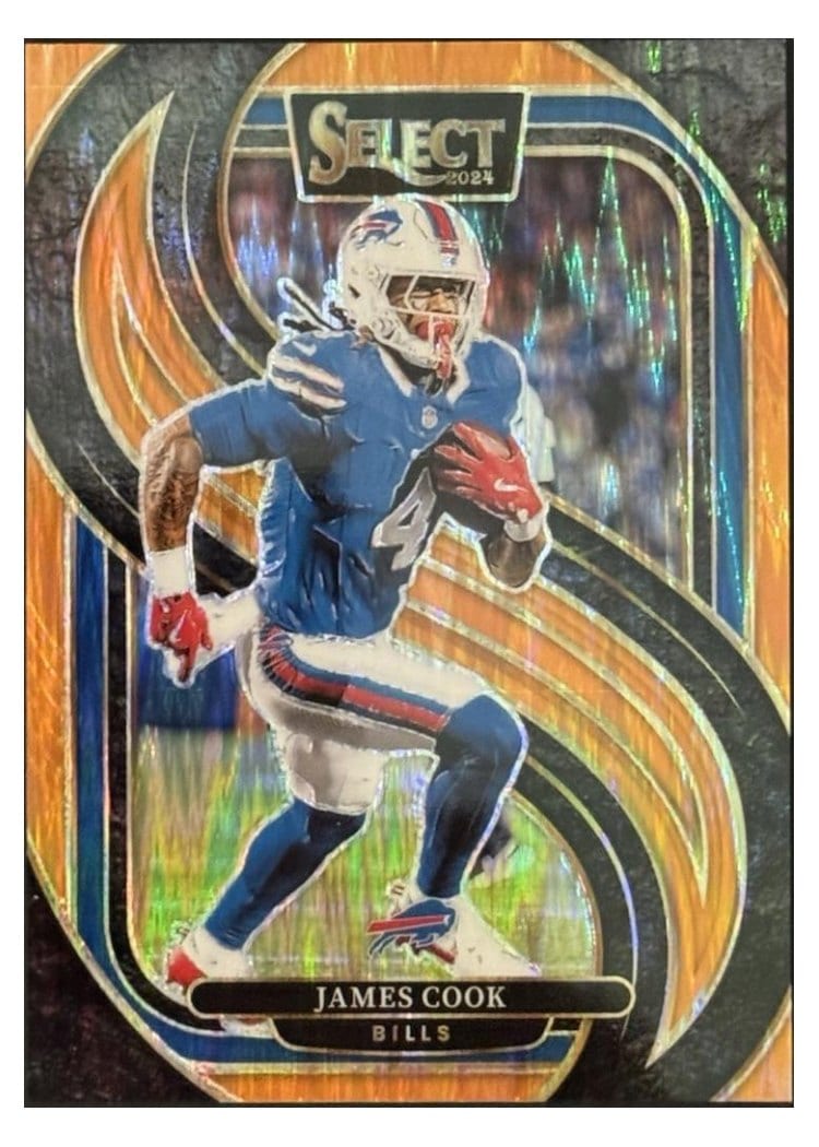 2024 Panini Select Base Set James Cook Orange Prizm Shock #167 card