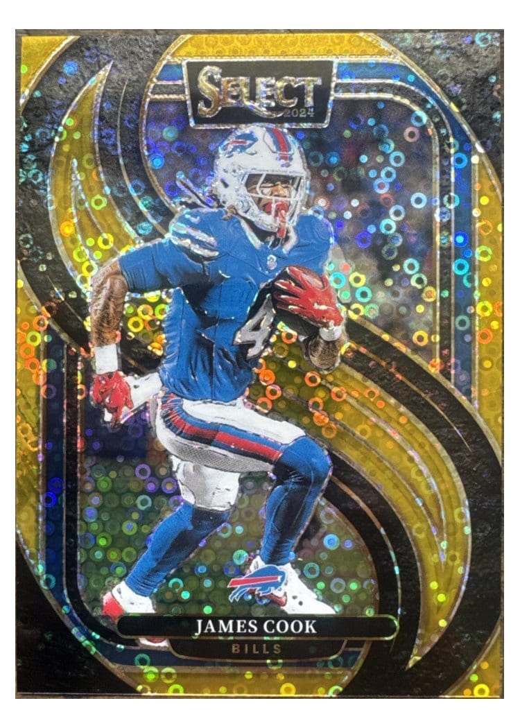 2024 Panini Select Base Set James Cook Gold Disco Prizm #167 card