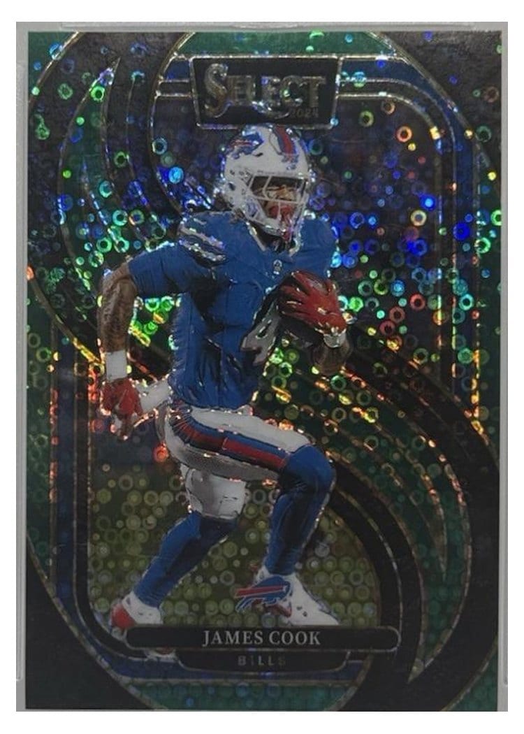 2024 Panini Select Base Set James Cook Green Disco Prizm #167 card