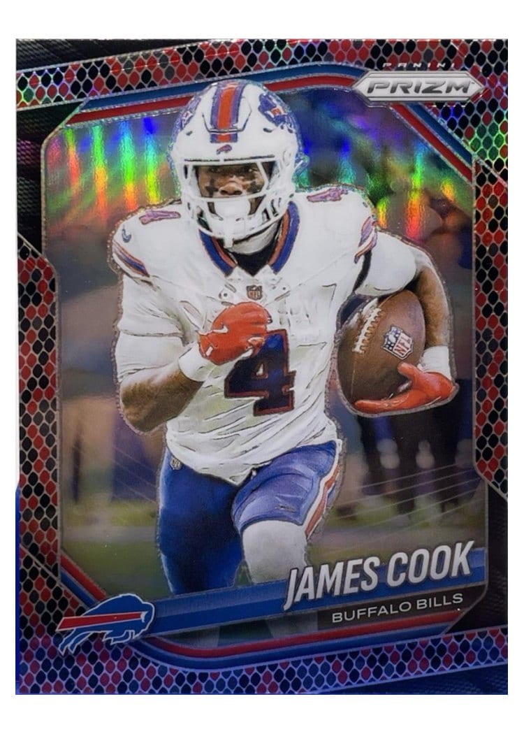 2025 Panini Prizm Base Set James Cook Snakeskin #27 card