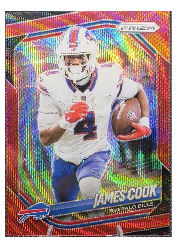 2025 Panini Prizm Base Set James Cook Red Wave #27 card