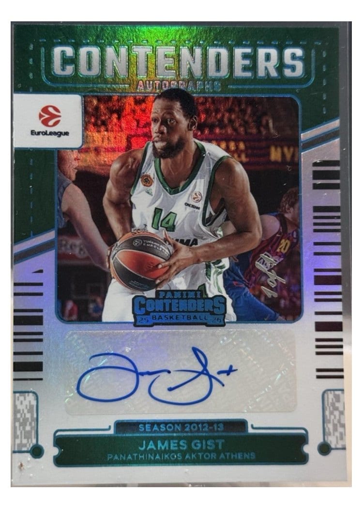2025 Panini Contenders EuroLeague Autograph James Gist #20 card