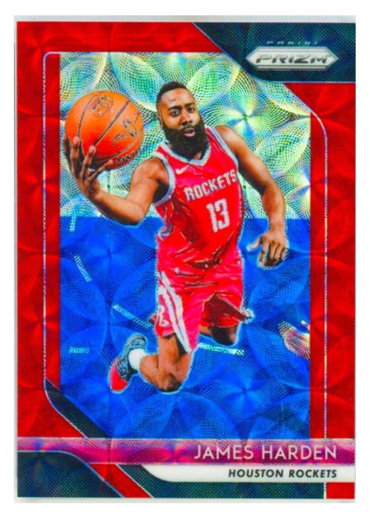 2018-19 Panini Prizm Base Set James Harden Red Choice Prizm #34 card