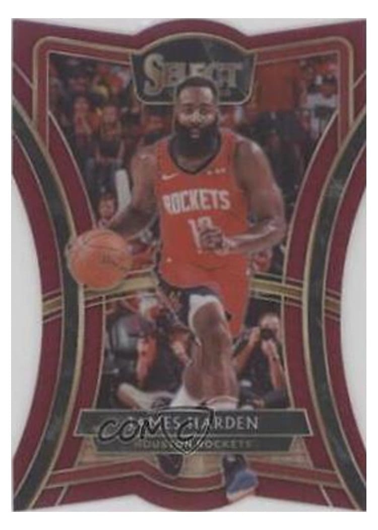 2019-20 Panini Select Base Set James Harden Die Cut Maroon Prizm #140 card