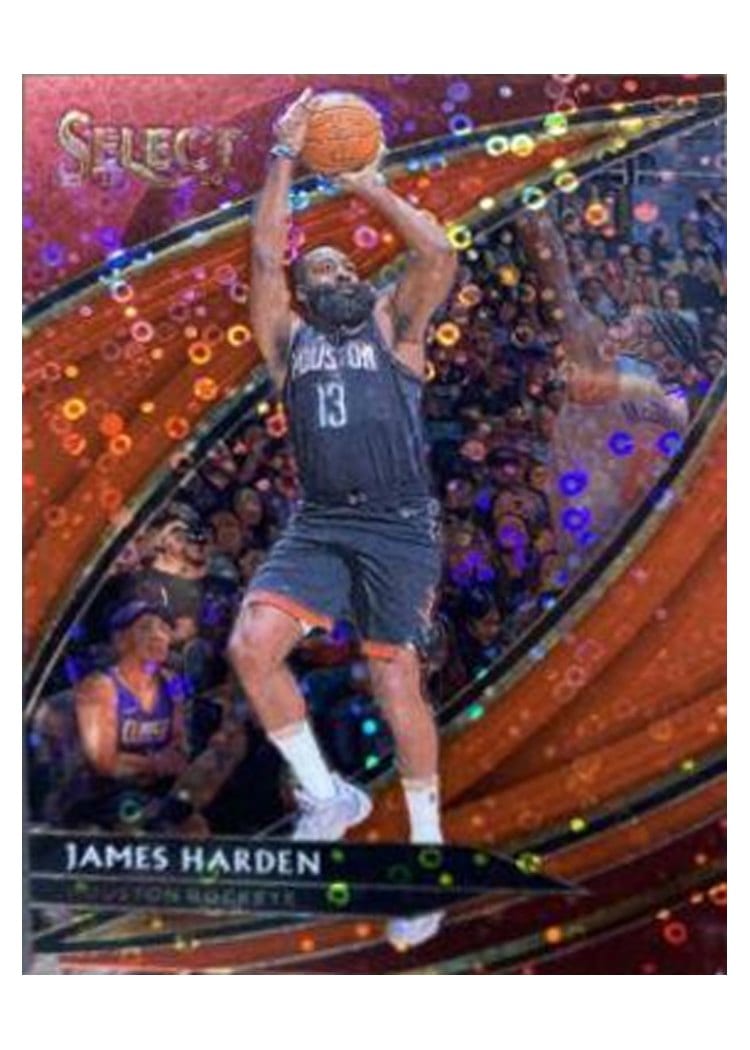 2019-20 Panini Select Base Set James Harden Red Disco Prizm #228 card