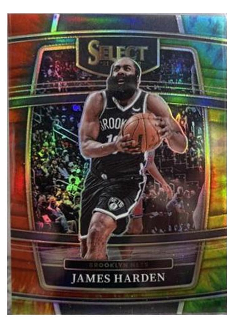 2021-22 Panini Select Base Set James Harden Tie Dye Prizm #47 card