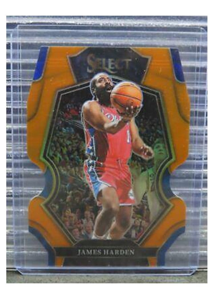 2022-23 Panini Select Base Set James Harden Orange Die Cut Prizm #125 card