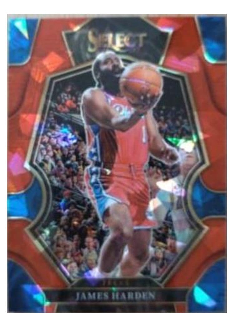 2022-23 Panini Select Base Set James Harden Red Cracked Ice Prizm #125 card