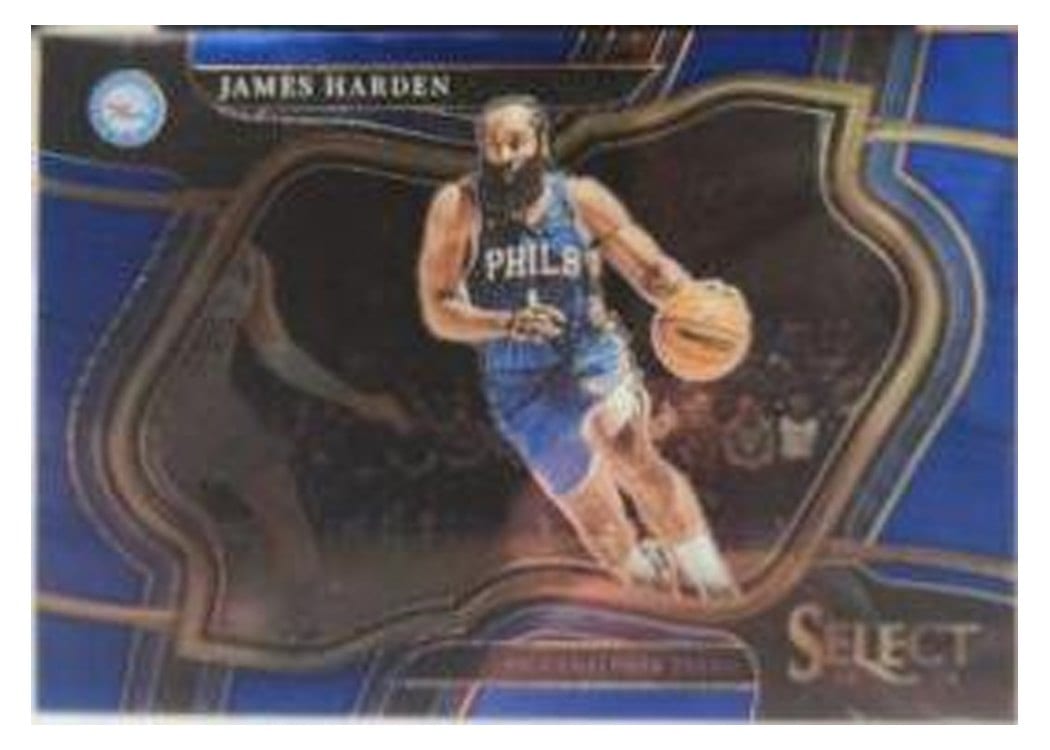 2022-23 Panini Select Base Set James Harden Blue Prizm #225 card