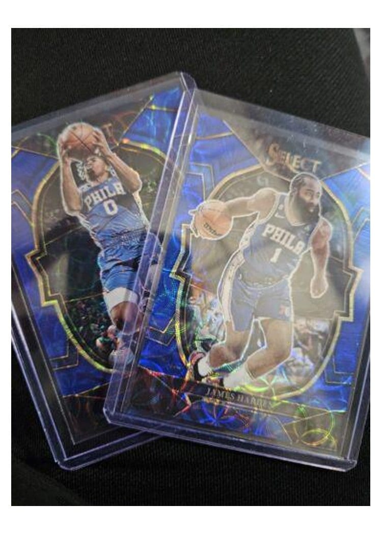 2022-23 Panini Select Base Set James Harden Blue Scope Prizm #25 card