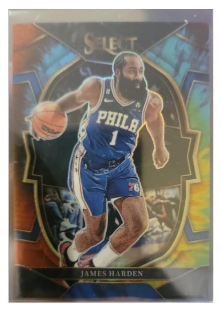 2022-23 Panini Select Base Set James Harden Tiger Prizm #25 card