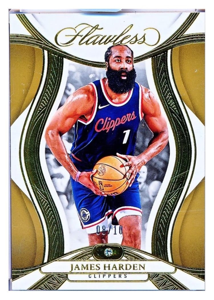 2024-25 Panini Flawless Base Gems James Harden Gold #58 card