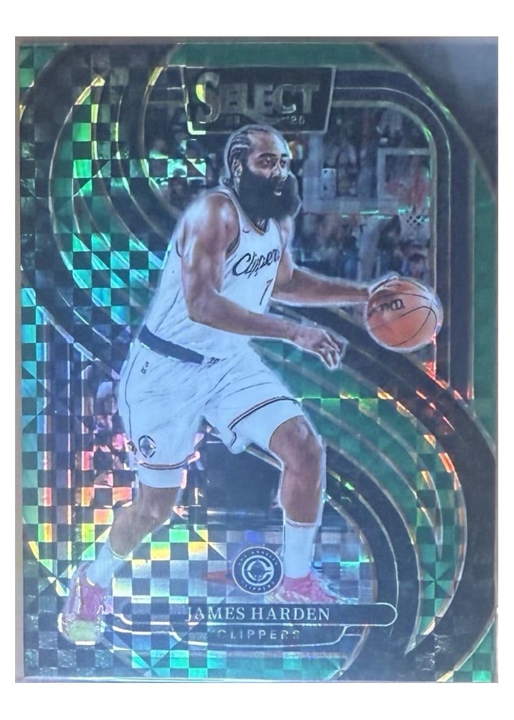 2024-25 Panini Select Base Set James Harden Green Prizm #103 card