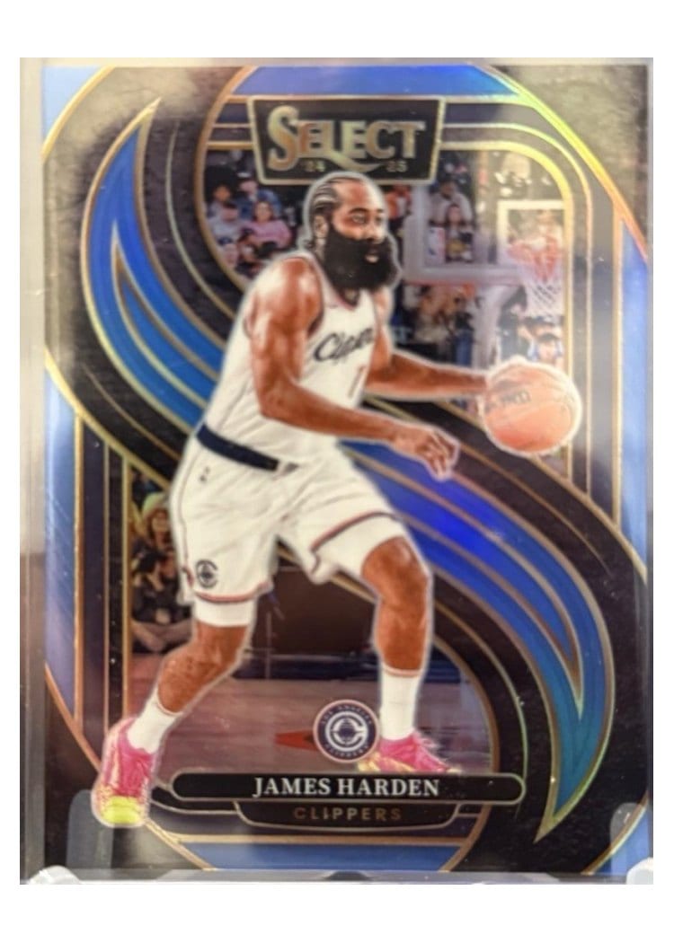 2024-25 Panini Select Base Set James Harden Light Blue Prizm #103 card