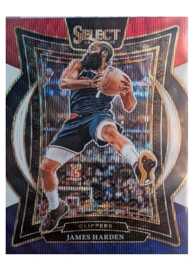 2024-25 Panini Select Base Set James Harden White Wave Prizm #57 card