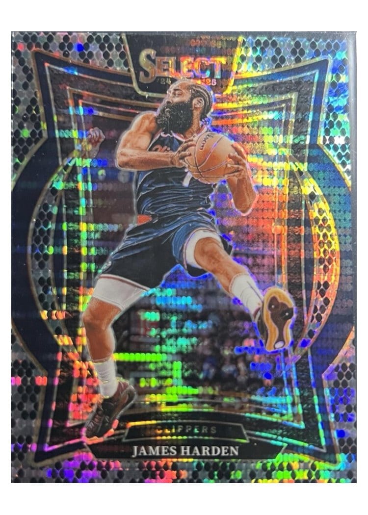 2024-25 Panini Select Base Set James Harden Black Snake Skin Pulsar Prizm #57 card