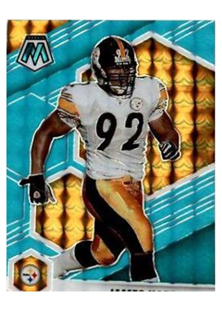 2021 Panini Mosaic Base Set James Harrison Blue Fluorescent #167 card