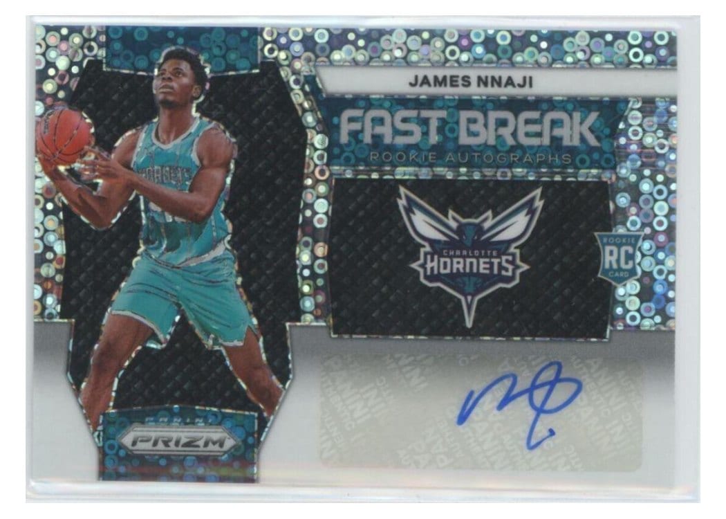 2023-24 Panini Prizm Fast Break Rookie Autographs James Nnaji #FBR-NNJ card