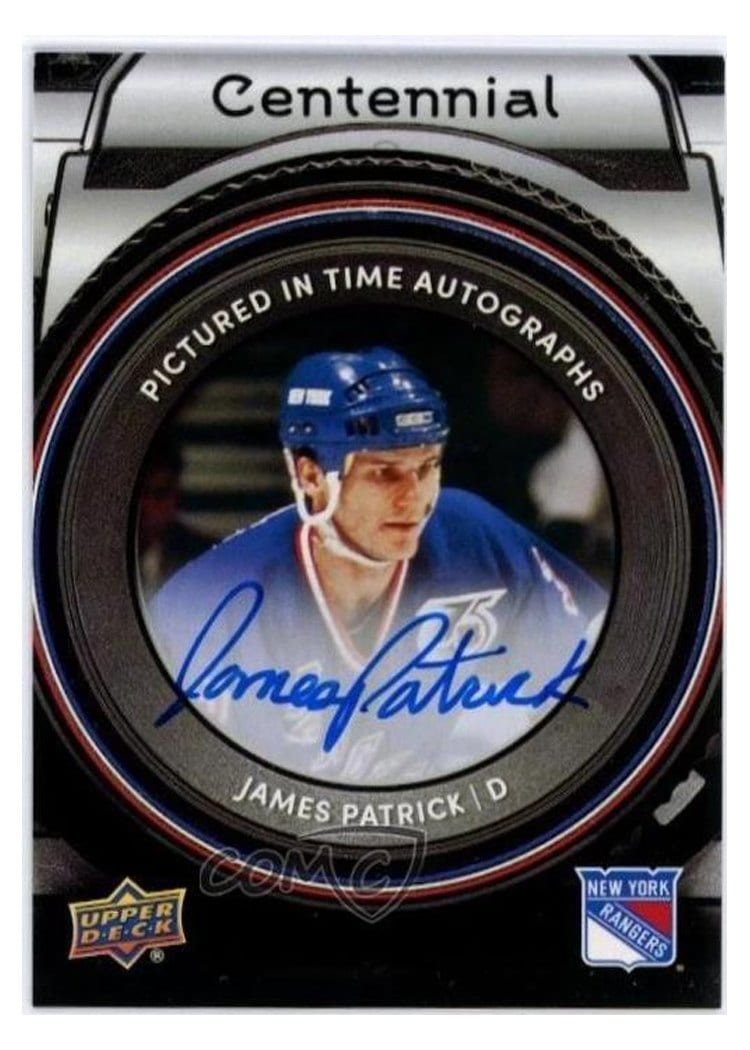 2025-26 Upper Deck New York Rangers Centennial Pictured In Time Autographs James Patrick #PIT-JP card