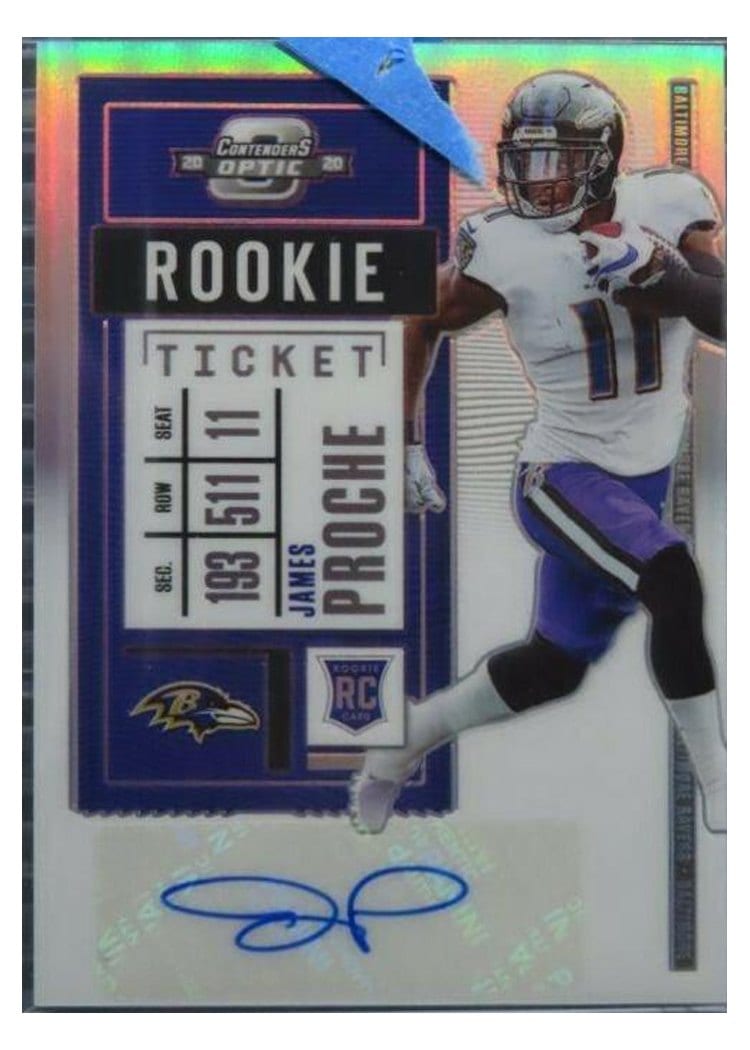 2020 Panini Contenders Optic Base Set James Proche Autograph Silver #195 card