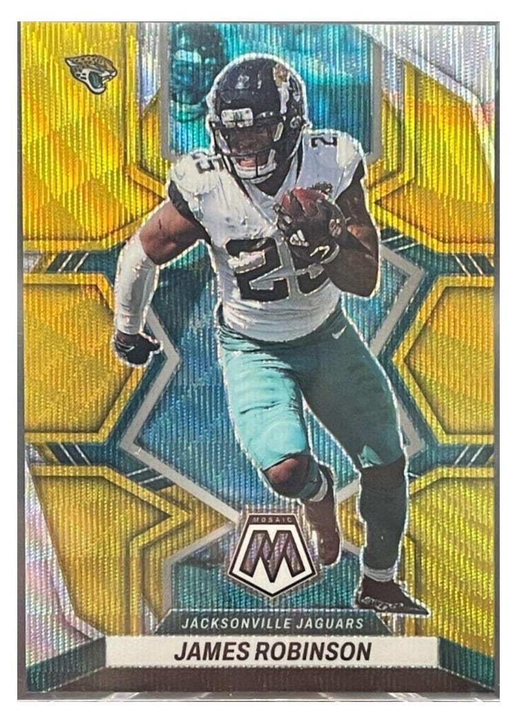 2022 Panini Mosaic Base Set James Robinson Gold Wave #89 card