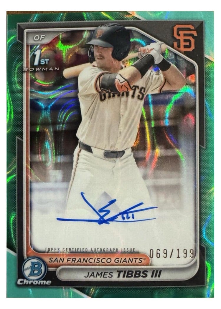 2024 Bowman Draft Chrome Prospect Autographs James Tibbs III #CPA-JT card