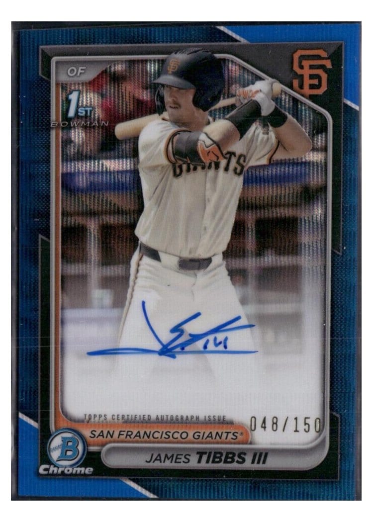2024 Bowman Draft Chrome Prospect Autographs James Tibbs III #CPA-JT card