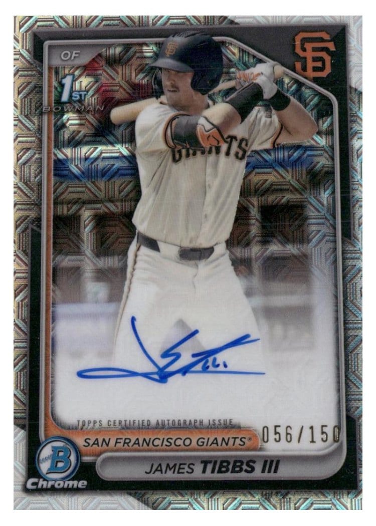 2024 Bowman Draft Chrome Prospect Autographs James Tibbs III #CPA-JT card