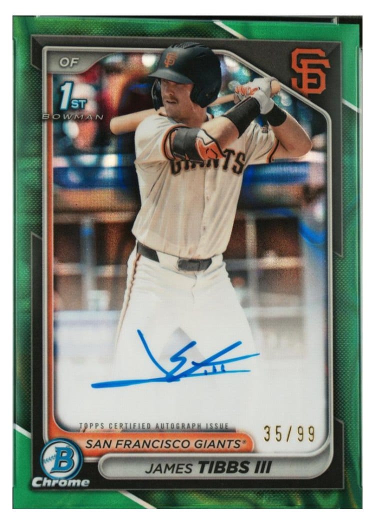2024 Bowman Draft Chrome Prospect Autographs James Tibbs III #CPA-JT card