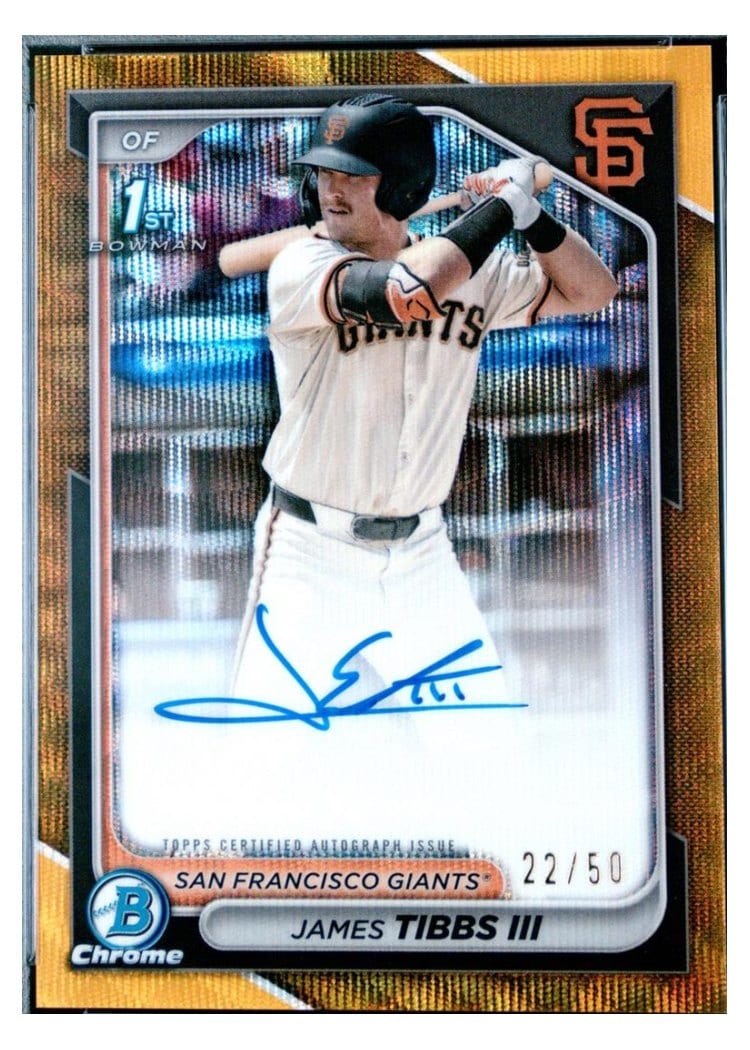 2024 Bowman Draft Chrome Prospect Autographs James Tibbs III #CPA-JT card