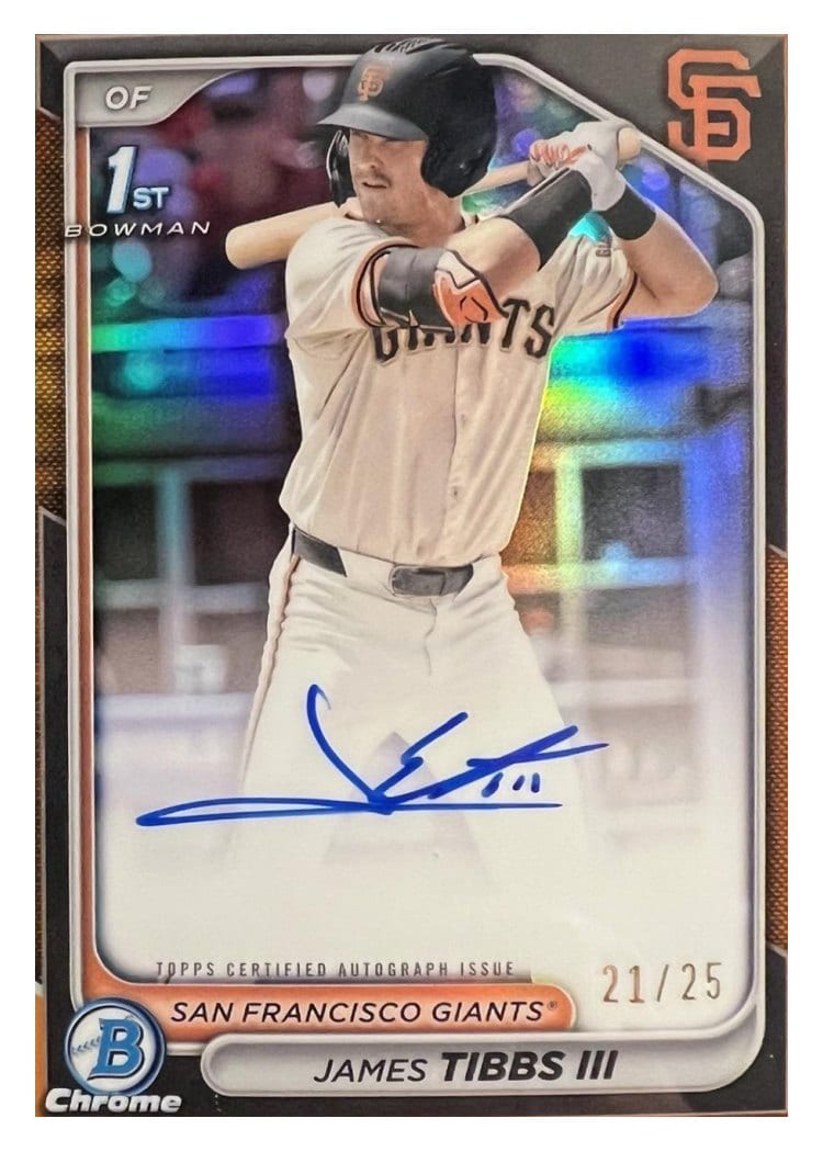 2024 Bowman Draft Chrome Prospect Autographs James Tibbs III #CPA-JT card