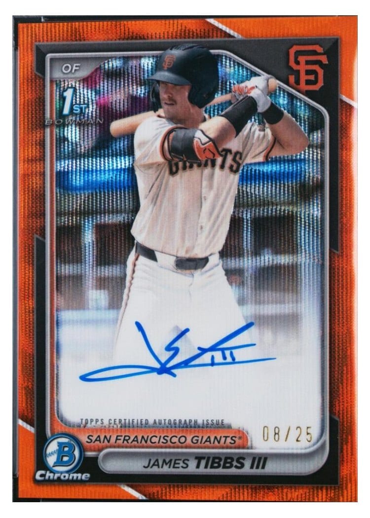 2024 Bowman Draft Chrome Prospect Autographs James Tibbs III #CPA-JT card