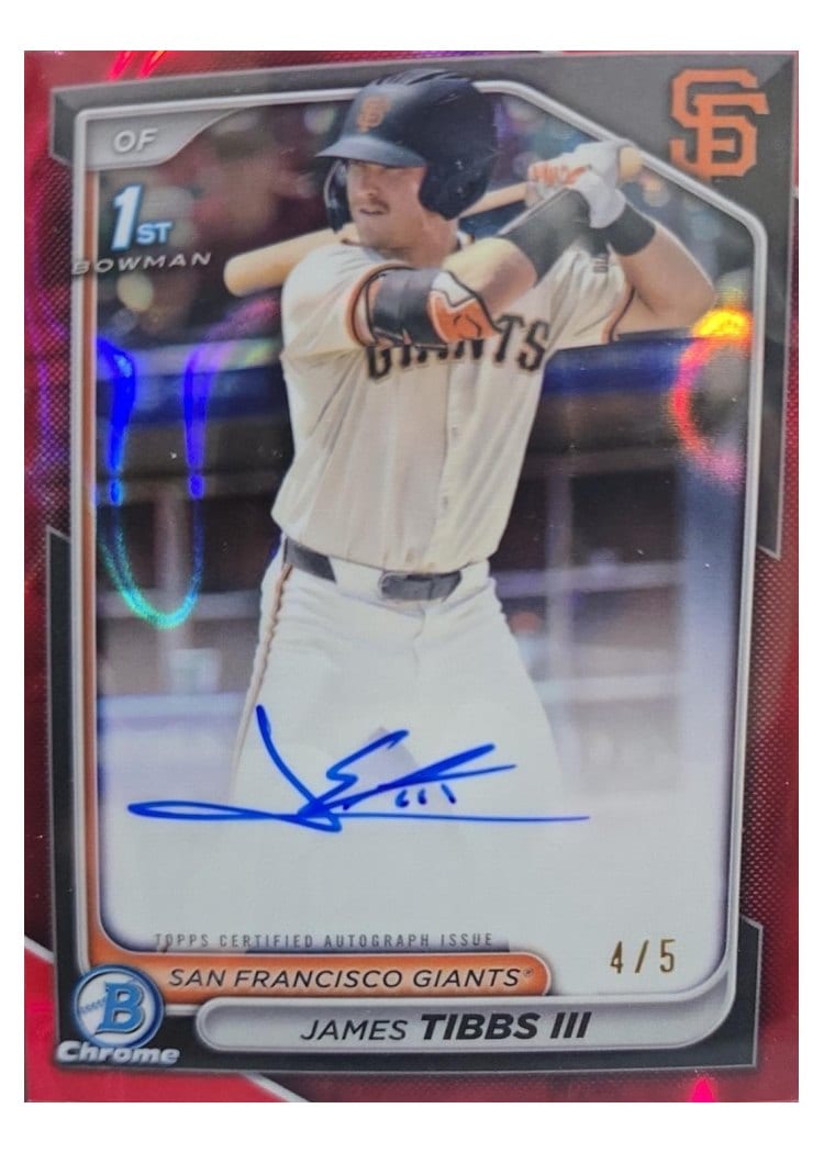 2024 Bowman Draft Chrome Prospect Autographs James Tibbs III #CPA-JT card