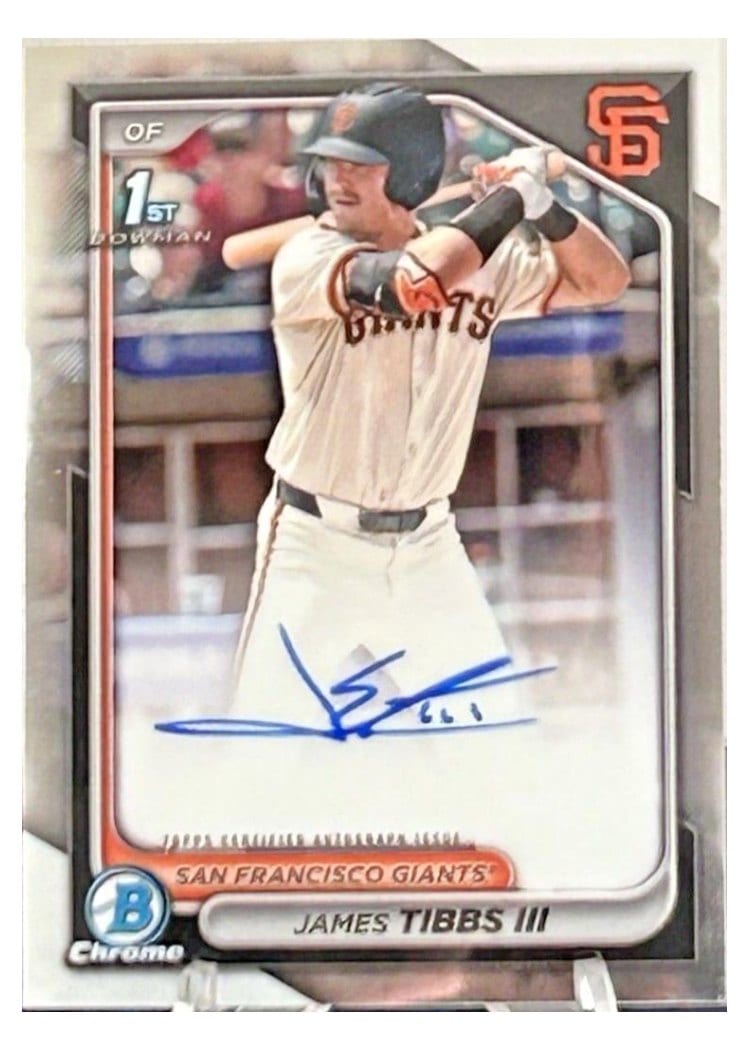 2024 Bowman Draft Chrome Prospect Autographs James Tibbs III #CPA-JT card