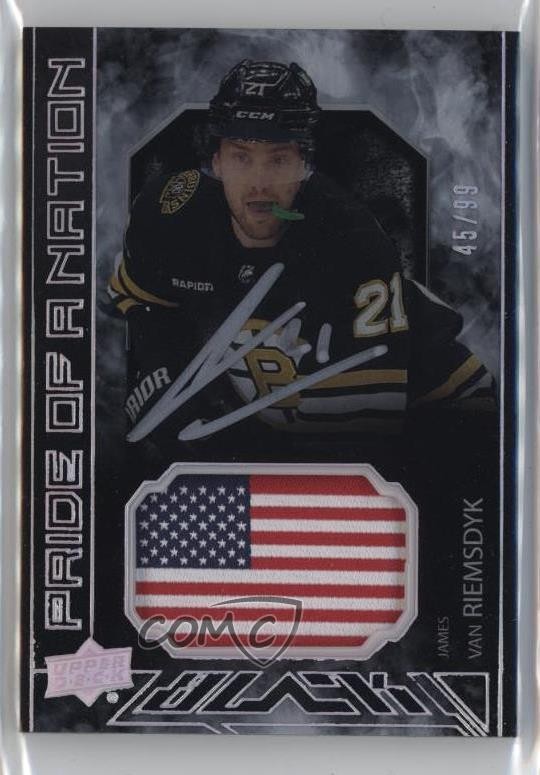2023-24 SPx UD Black Pride of a Nation Autograph Patch James van Riemsdyk #PON-JR card