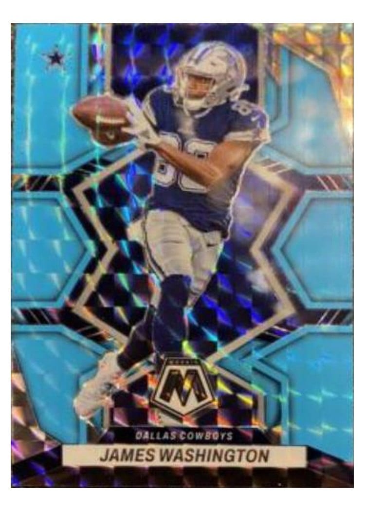 2022 Panini Mosaic Base Set James Washington Blue Fluorescent #211 card