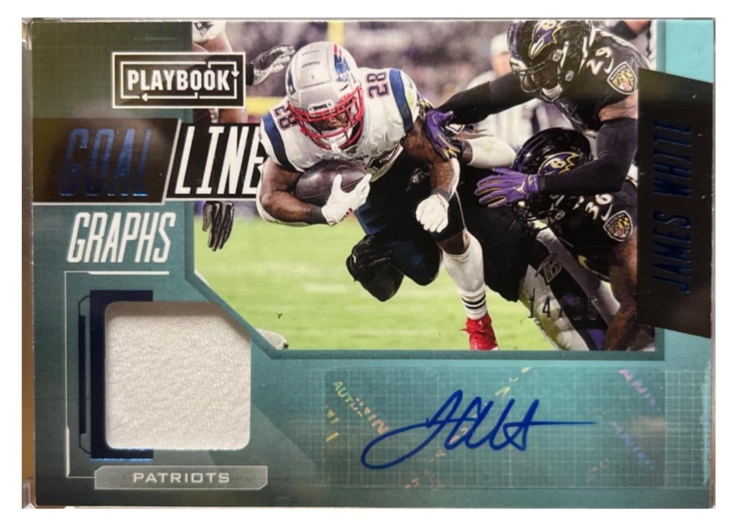 2020 Panini Playbook Goal Line Graphs James White #GLG-JW card