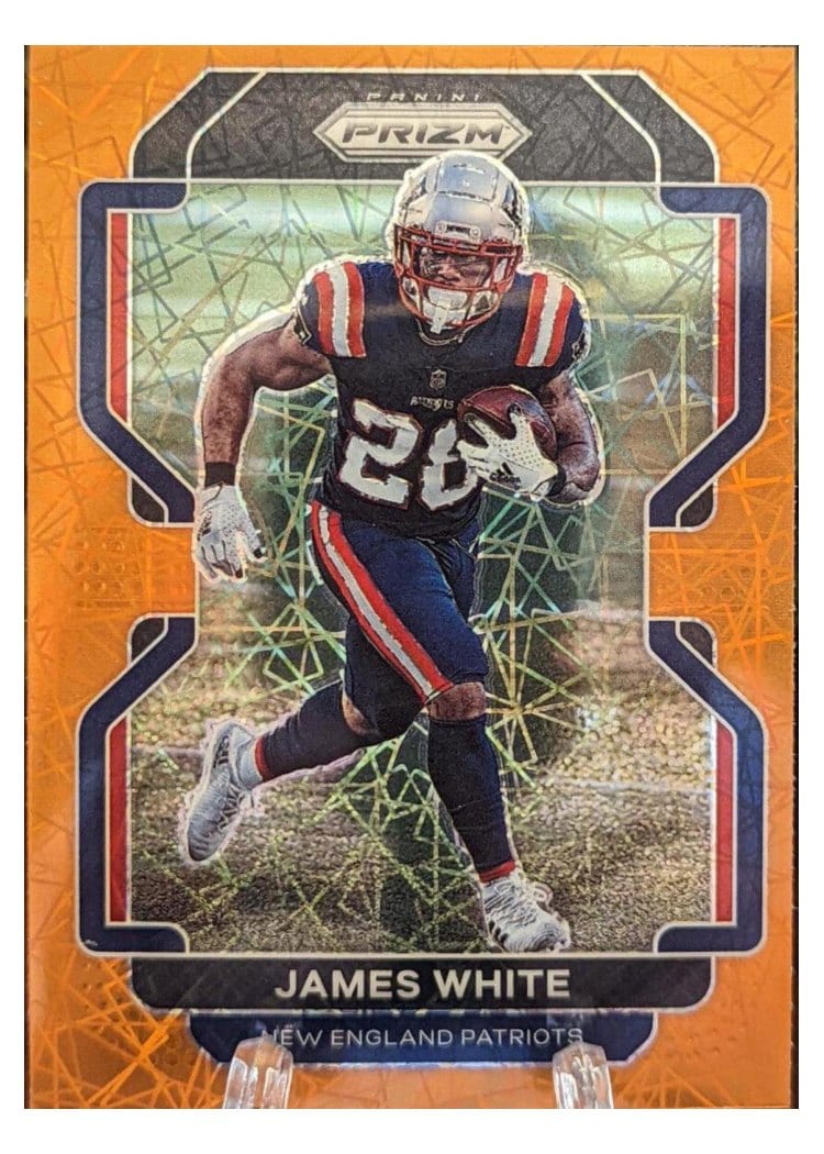 2021 Panini Prizm Base Set James White Orange Lazer Prizm #98 card