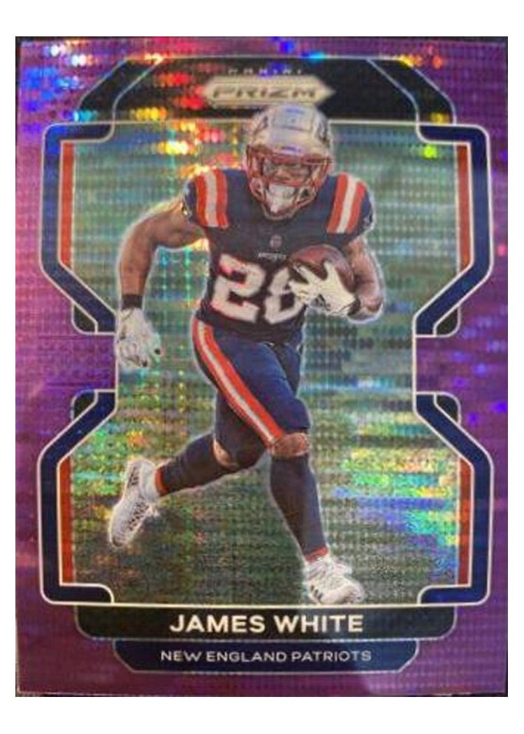 2021 Panini Prizm Base Set James White Purple Pulsar Prizm #98 card