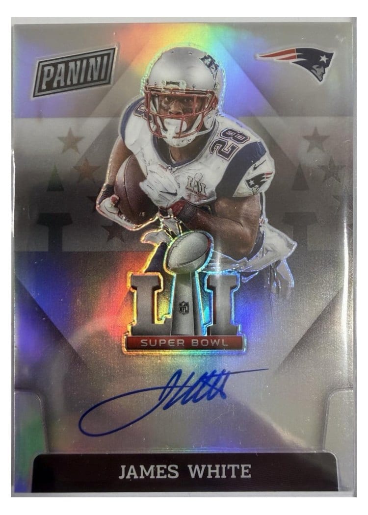 2025 Panini National Treasures Super Bowl Signatures Prizm James White #3 card
