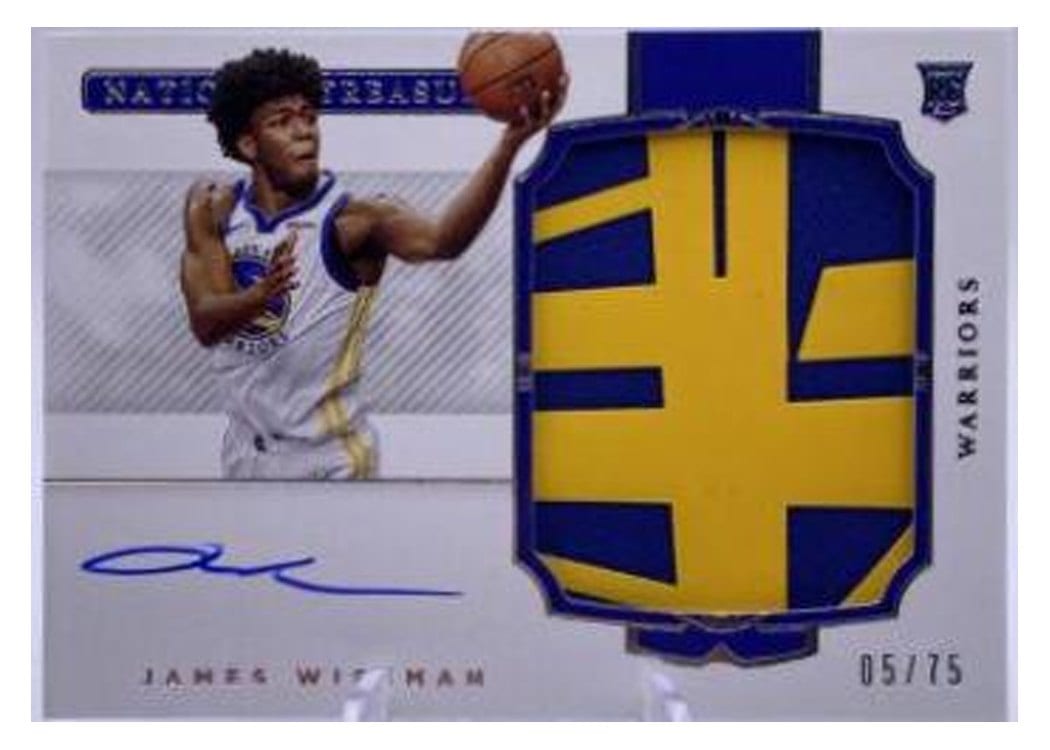 2020-21 Panini National Treasures Rookie Patch Autographs James Wiseman #124 card