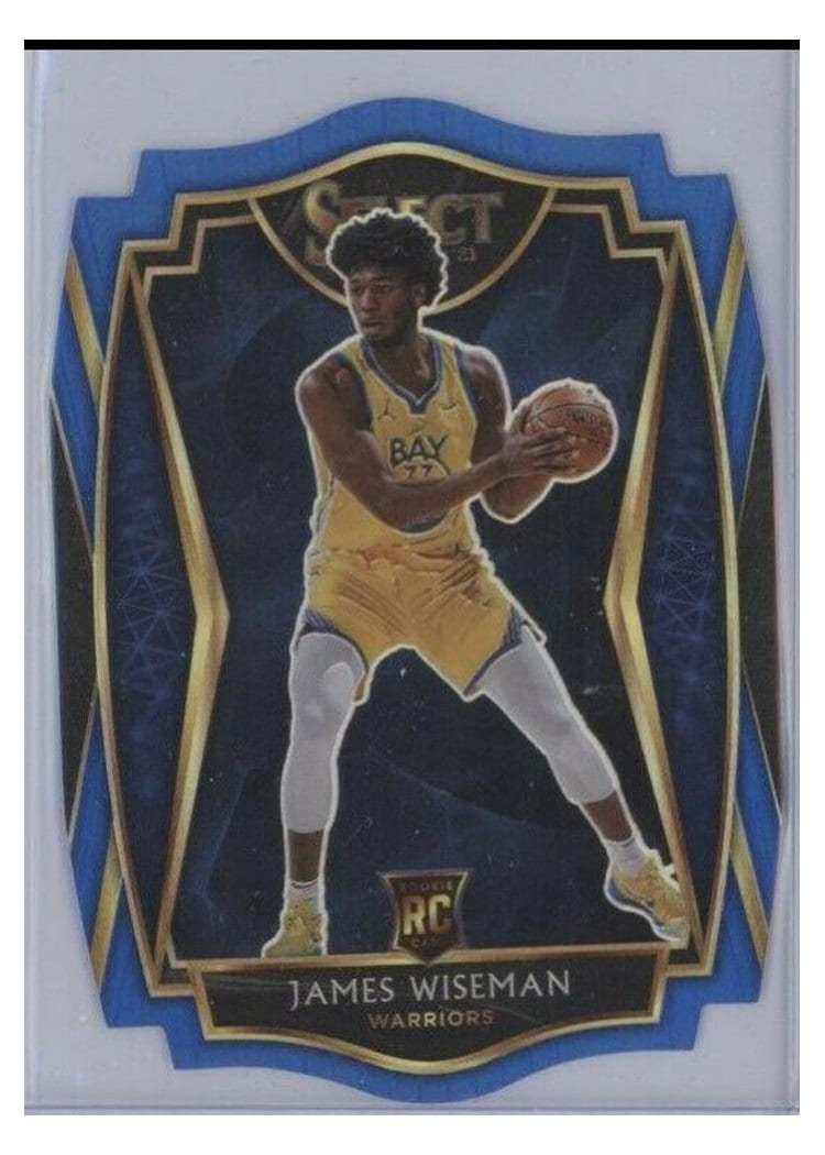 2020-21 Panini Select Base Set James Wiseman Blue Prizm Die Cut #184 card